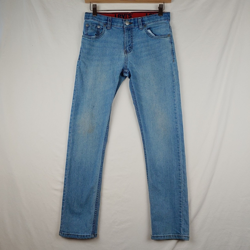 Levis 511 Jeans Boys 14 Reg (28x27) Blue Slim Fit Straight Leg Light Wash Denim